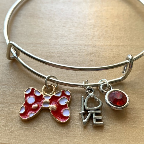 Handmade  charm bracelet Minnie Mouse inspired - Picture 2 of 3